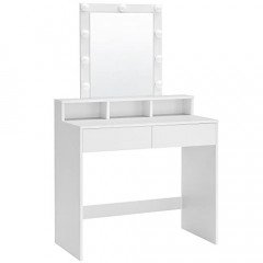 Kosmetický stolek se 2 zásuvkami a 3 otevřenými přihrádkami | bílý č.3