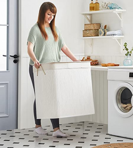 Koš na prádlo se 3 sekcemi 150 l | bílý č.4