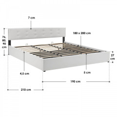 Čalouněná postel Marbella 180 x 200 cm | bílá č.2