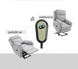 Polohovací televizní křeslo Majk | světle šedé č.2