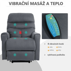Masážní televizní křeslo Conny | tmavě šedé č.3