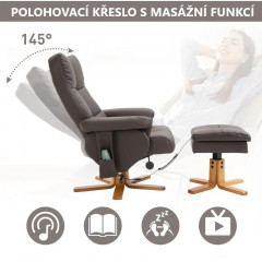 Masážní křeslo FIT s podnožkou | hnědé č.3