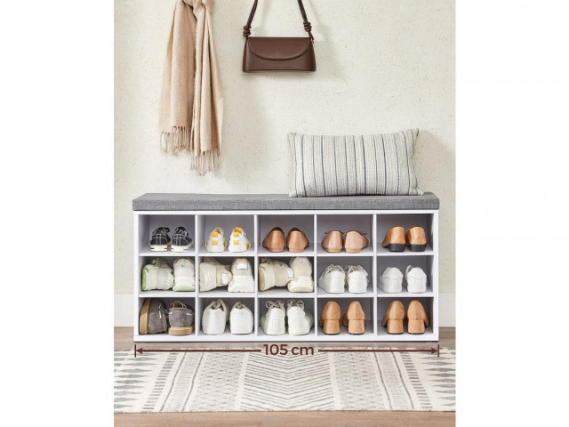 Botník s lavicí 30 x 105 x 48cm | bílý č.2