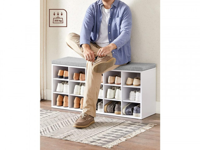 Botník s lavicí 30 x 105 x 48cm | bílý č.6