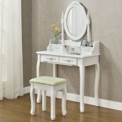 Originální vintage toaletní stolek se zrcadlem Mira | bílý č.1