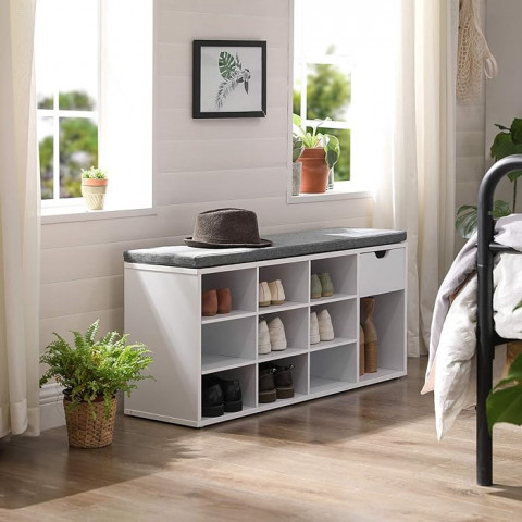 Botník s lavicí 104 x 30 x 48 cm | bílý č.2