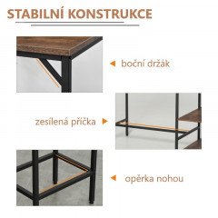 Barový stůl se stoličkami | hnědá+ černá č.2