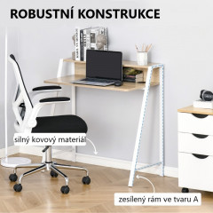 Kancelářský PC stůl 84 x 45 x 85 cm | bílý + dub č.2