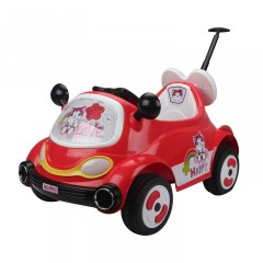 Dětské elektrické auto s vodící tyčí, červené