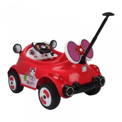 Dětské elektrické auto s vodící tyčí, červené č.3
