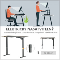 Elektricky nastavitelný PC stůl |140 x 70 x 72-116 cm přírodní č.3