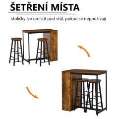 Barový stůl se stoličkami Don| hnědá+ černá č.3