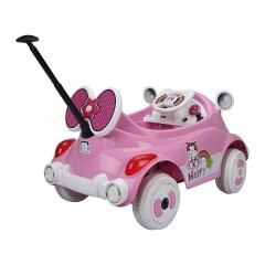 Dětské elektrické auto s vodící tyčí, růžové č.3