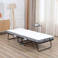 Skládací postel 200 x 80 x 42,5 cm | bílá + černá č.1