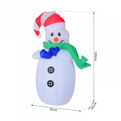 Nafukovací sněhulák s LED osvětlením 120 cm č.3