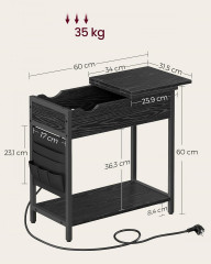 Odkládací stolek se zásuvkami | černá č.2