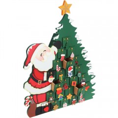 Dřevěný adventní kalendář Vánoční stromeček č.1