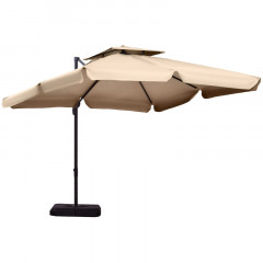 Zahradní slunečník se stojanem 270 x 270 x 260 cm | khaki