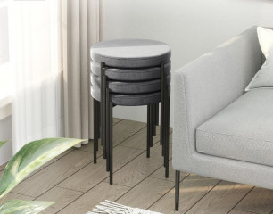 Sada 4 stoliček Adri 41,5 x 41,5 x 46 cm| šedé č.2