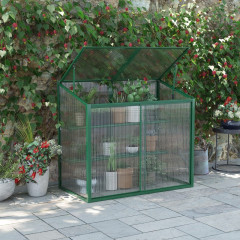 Hliníkový polykarbonátový skleník s posuvnými dveřmi | 100 x 60 x 98 cm č.1