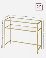 Konzolový stolek 100 x 35 x 80 cm | zlatý č.3