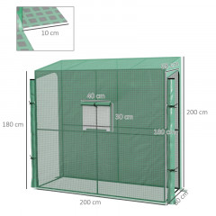 Zahradní fóliovník 200 x 80 x 200 cm | zelený č.3