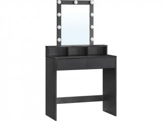 Kosmetický stolek se 2 zásuvkami a 3 otevřenými přihrádkami | černý č.2