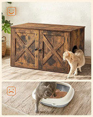 Kočičí skříňka s dvířky na stelivo | rustikálně hnědá č.3