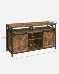 Rustikální TV stolek 40 x 147 x 76 cm | černo-hnědý č.3