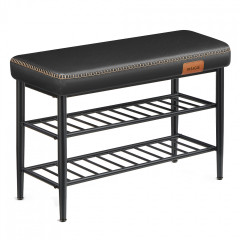 Úložná lavice z umělé kůže 30 x 80 x 50 cm | černá č.1