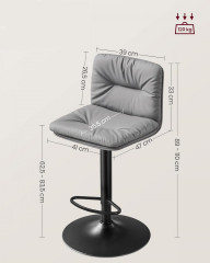 Barové židle šedé | 2 kusy č.3