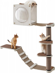Kočičí lezecká stěna 140,5 x 142,9 cm | hnědá č.1