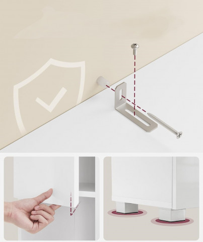 Úložná vysoká koupelnová skříňka 30 x 30 x 170 cm | bílá č.4