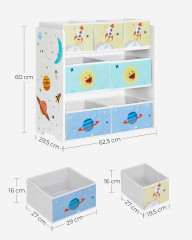 Dětské úložné boxy s regálem | 29,5 x 62,5 x 60 cm č.2