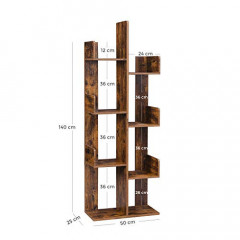Dřevěná hnědá knihovna | 50 x 25 x 140 cm č.2