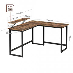 Rohový počítačový stůl | 140 x 130 x 76/91,5 cm č.3