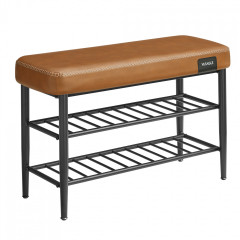 Úložná lavice z umělé kůže 30 x 80 x 50 cm | karamelová č.1