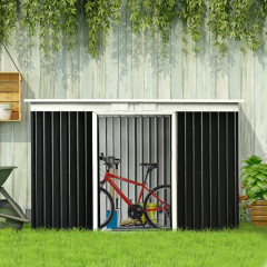 Zahradní domek se základnou a pultovou střechou 280 x 130 x 172 cm | tmavě šedý