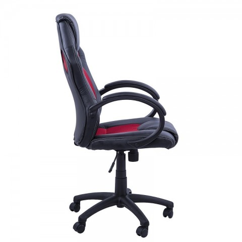 Kancelářská židle racing design černo-červená 2 č.5
