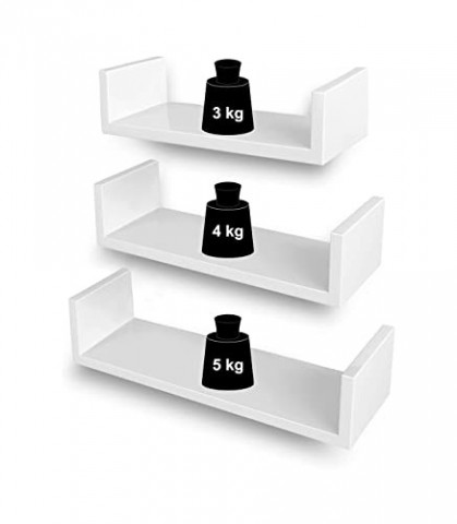 Nástěnná police 3-dílný set | bílá č.5