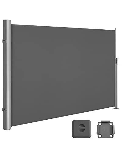 Venkovní boční markýza Songmics na zastínění terasy 180 x 400 cm | tmavě šedá