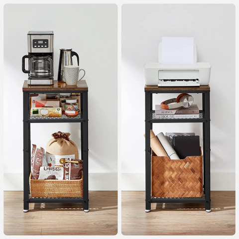 Rustikální obdélníkový stolek s policemi | 40x 30 x 75 cm č.2