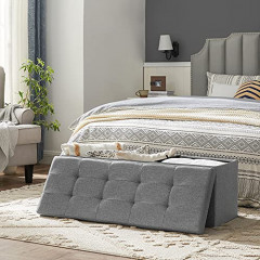 Skládací lavice s úložným prostorem 110 x 38 x 38 cm | světle šedá