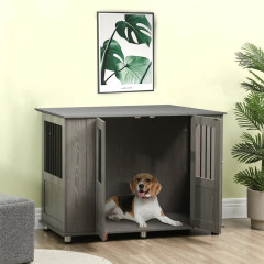 Prostorná dřevěná bouda pro psa 116 cm x 60 cm x 87 cm | šedá č.1