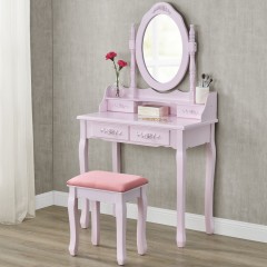 Originální vintage toaletní stůl se zrcadlem Mira | růžový č.1