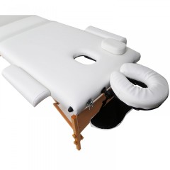 Skládací masážní lehátko dřevěné 180 x 60 cm, bílé č.3