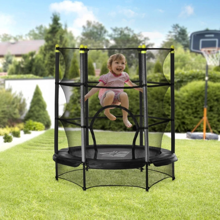 Dětská trampolína Ø140 x160 cm | černá