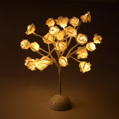 Dekorační svítící LED růže 40 cm, teplá bílá č.1