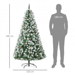 Umělý vánoční zasněžený stromek se šiškami | Ø103x180 cm č.2