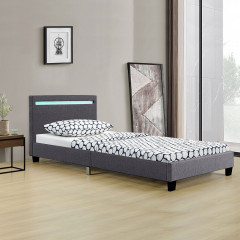 Čalouněná postel Verona s LED osvětlením 90 x 200 cm | šedá